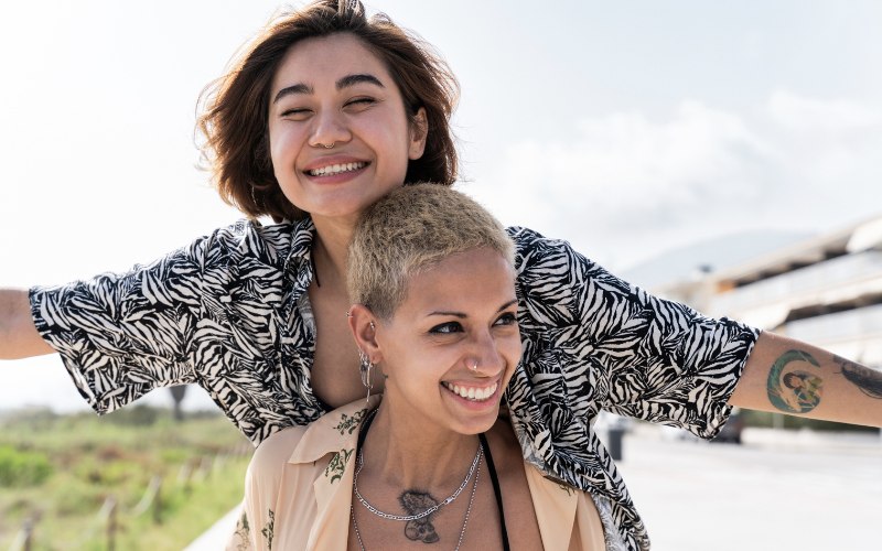 two women celebrating successful treatment for substance abuse