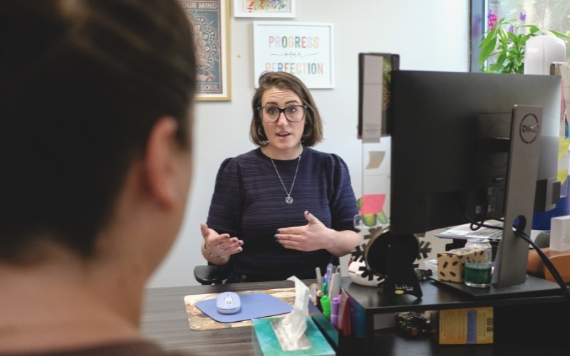 therapist and client in session